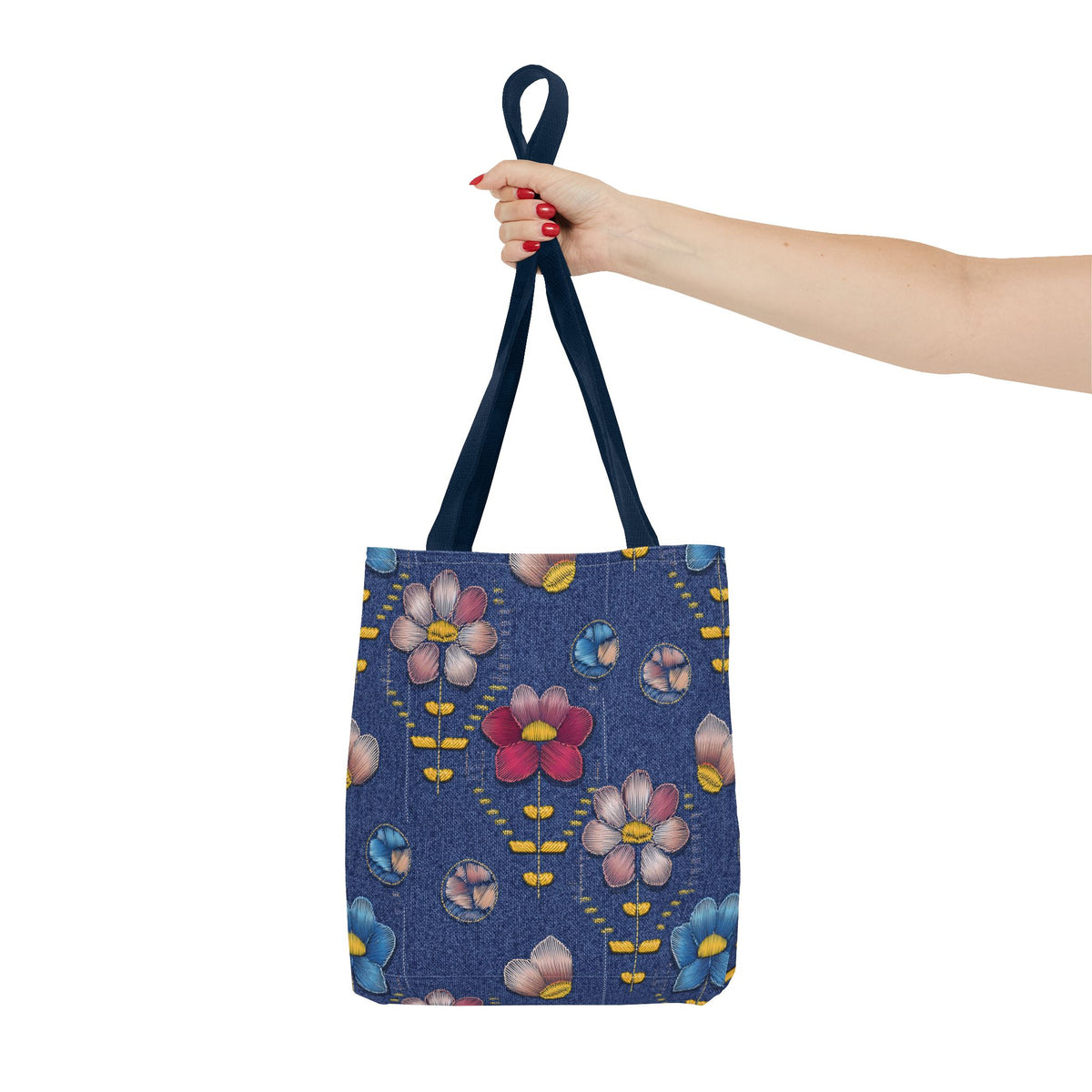 Denim Fabric Imitation Print Unisex Canvas Bag Poly Spun 3 Sizes Tote Bag 174