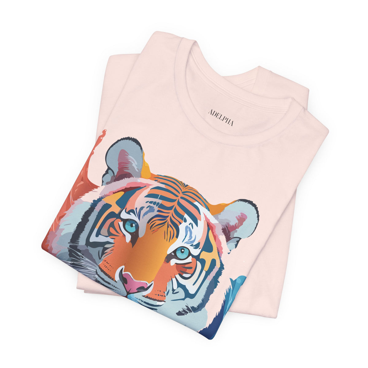 Tiger Graphic Unisex Cotton Bella+Canvas Tee with Art Animal Design e66