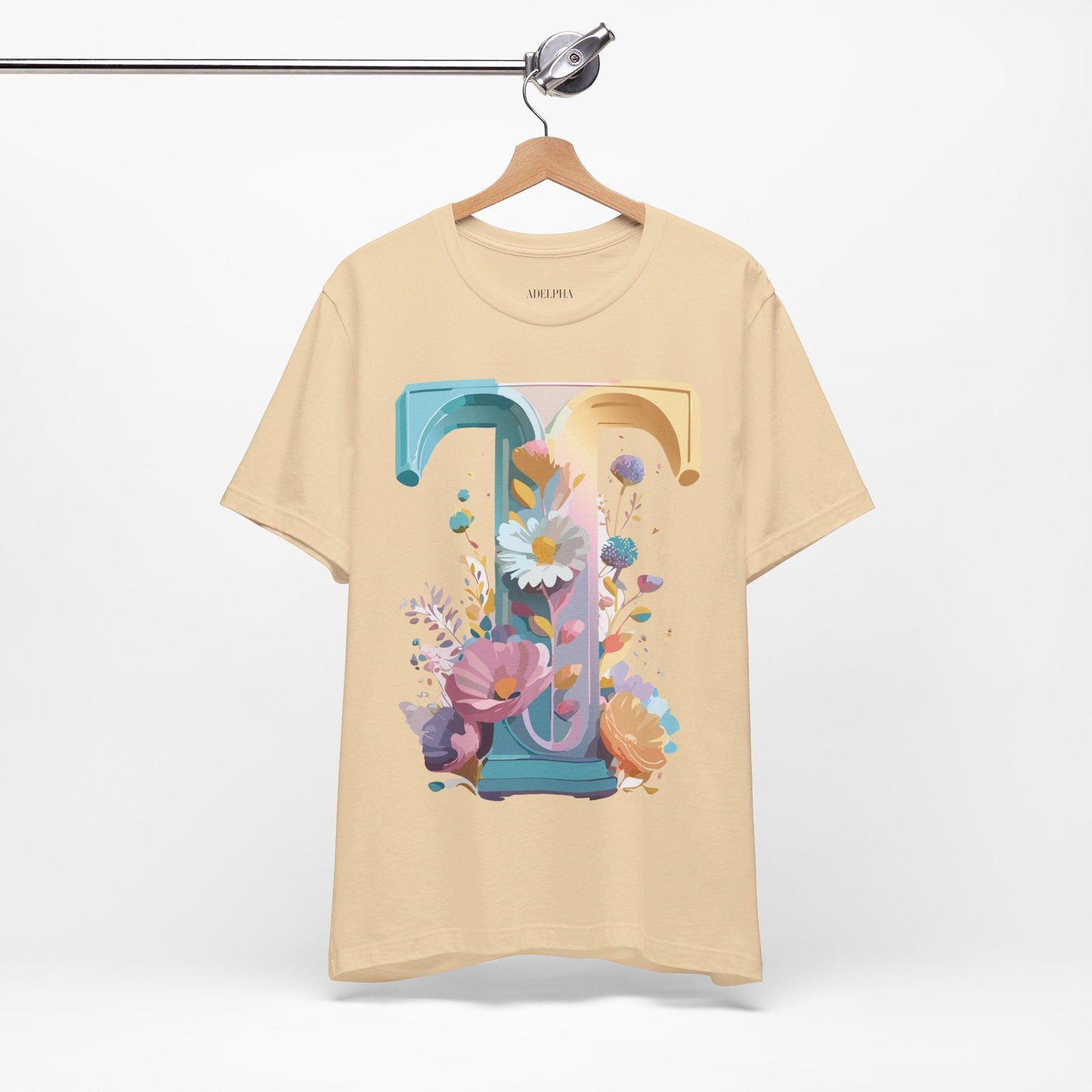 Unisex Letter T Shirt Graphic Tee With Vintage Adelpha Artwork Premium Comfort And Everyday Style