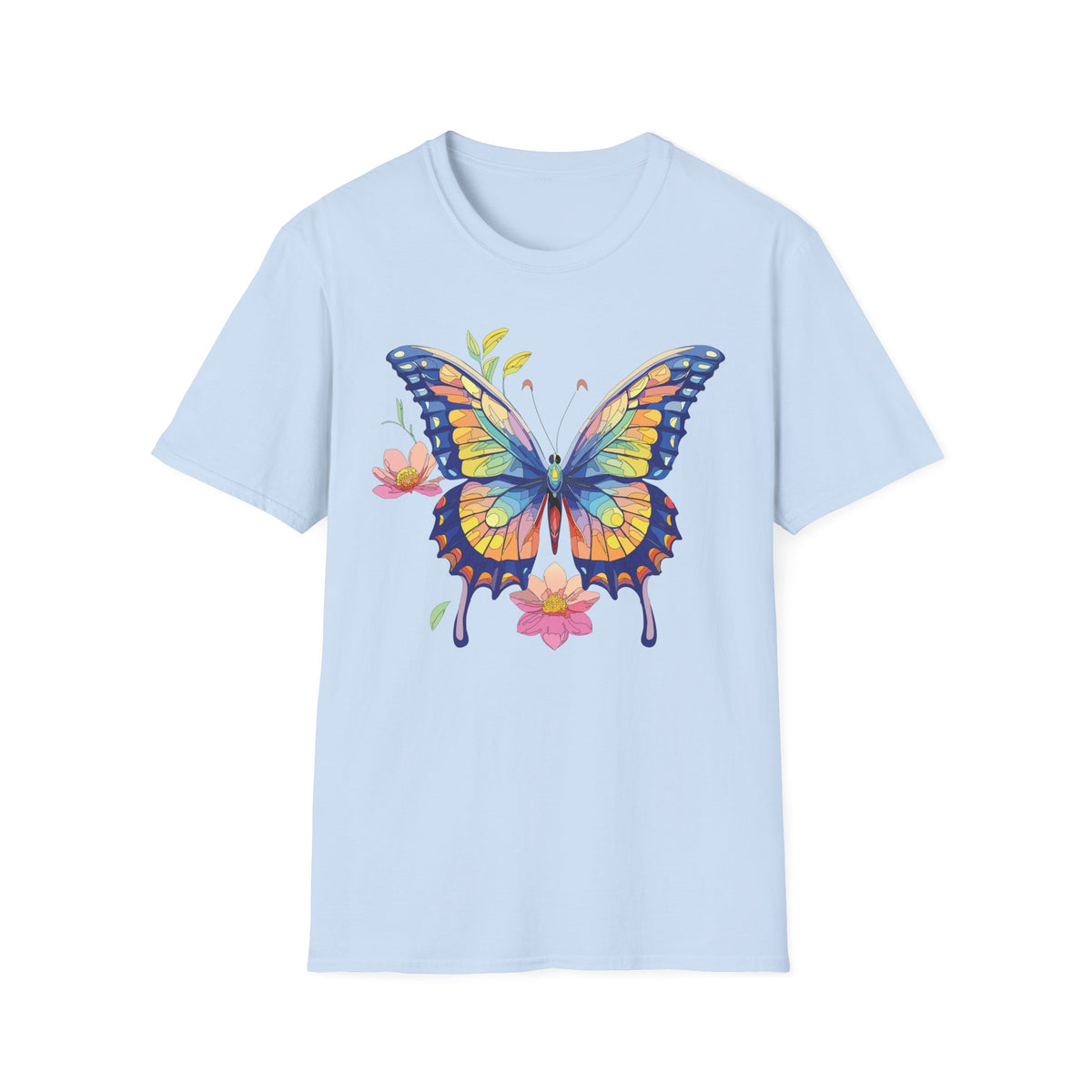 Butterfly Watercolor T-Shirt — Colorful Floral Monarch Graphic Tee Unisex 100 Cotton Gildan T-Shirt