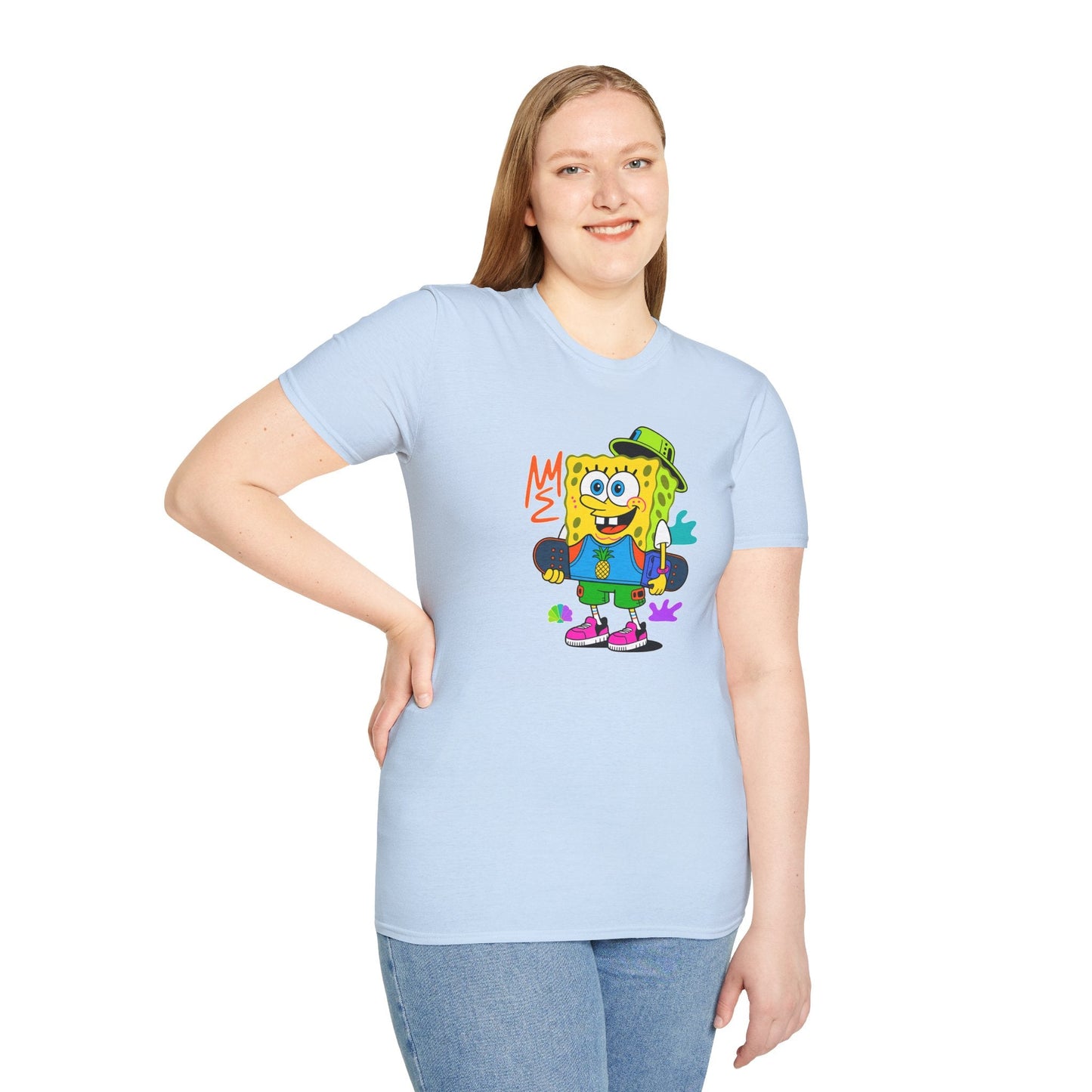 Unisex Cartoon T Shirt With Animals Animation Tee Softstyle Gildan 64000 Cotton Fabric