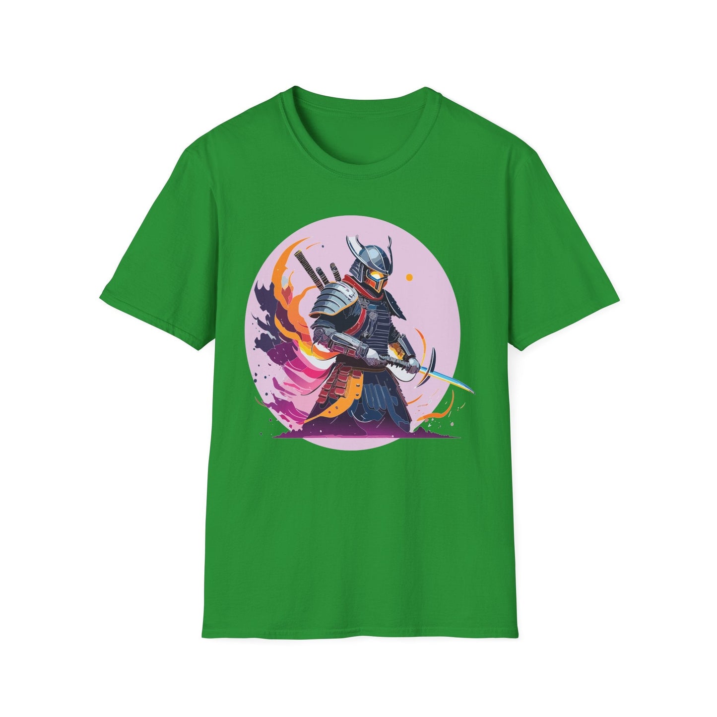 Samurai Shirt Unisex Short Sleeve Tee With Samurai Print Softstyle Gildan 64000 Ring Spun Cotton