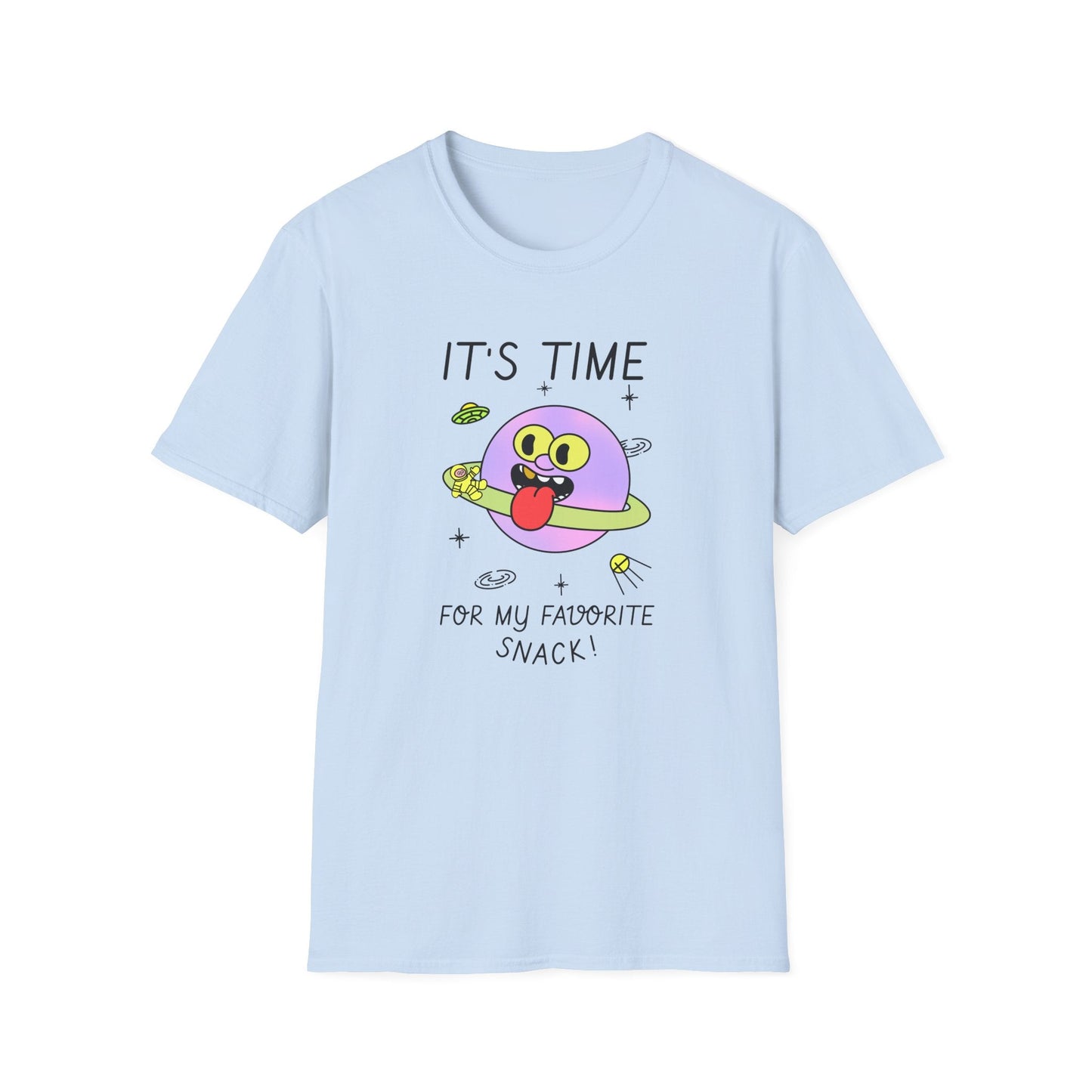 Snack Time Alien TShirt Time For My Favorite Snack Unisex Cotton Cute Space Graphic Tee