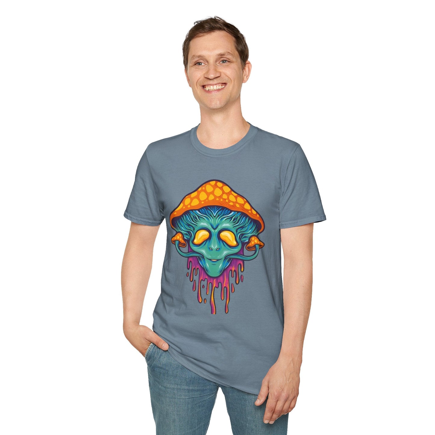 Funny Mashroom Graphic Unisex Softstyle Cotton With Cartoon Illustration Design 27