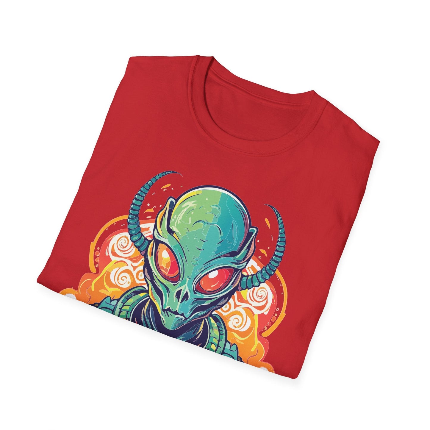 Alien Graphic Unisex Cotton Softstyle UFO Artwork Tee 15