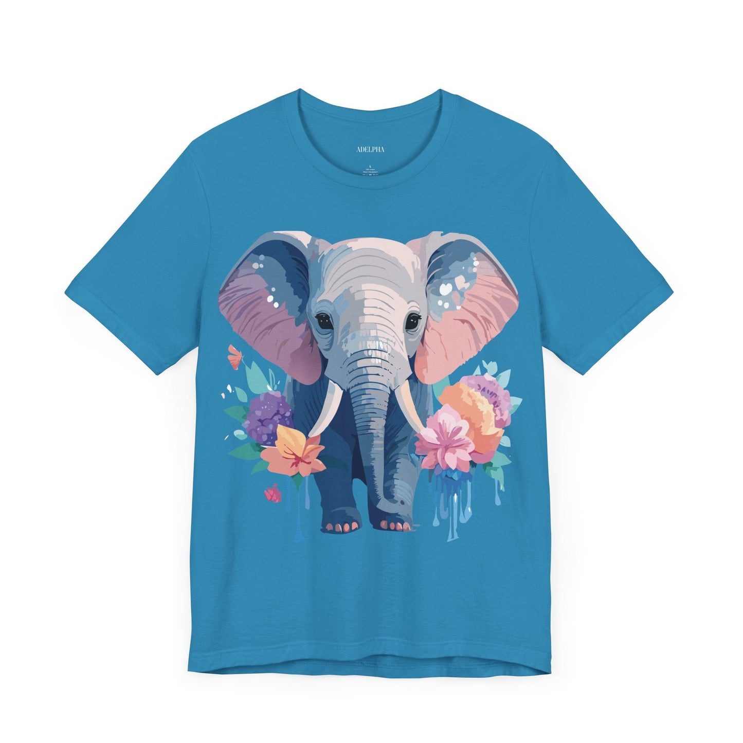 Elephant Graphic T Shirt Unisex Vintage Art Design Tee by Adelpha Short Sleeve Premium