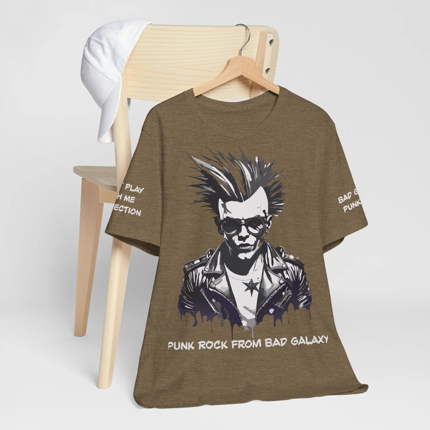 Bad Galaxy Punk Rock Tee Shirt Lightweight Fabric Made To Order 100 Percent Cotton Eco Friendly Inks