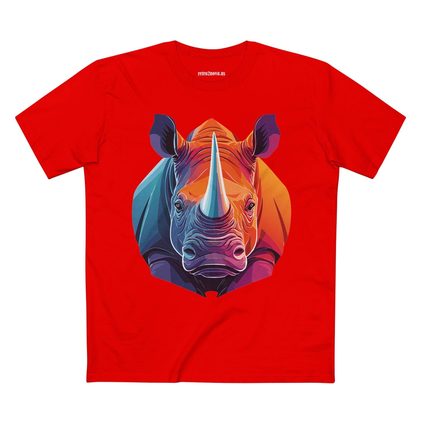 Rhino Animals Shirt Unisex Premium Cotton Tee With Original Art Design From Retro2Nova Art Collection