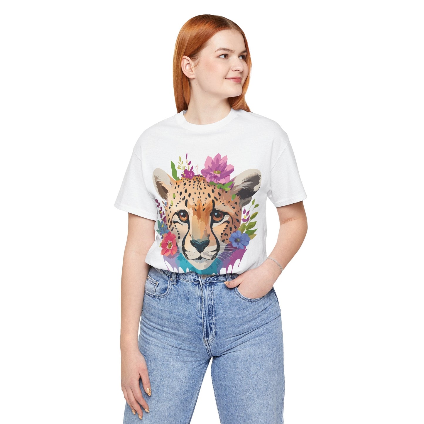 Adelpha Graphic Tee Cheetah Art Design Unisex Short Sleeve Shirt