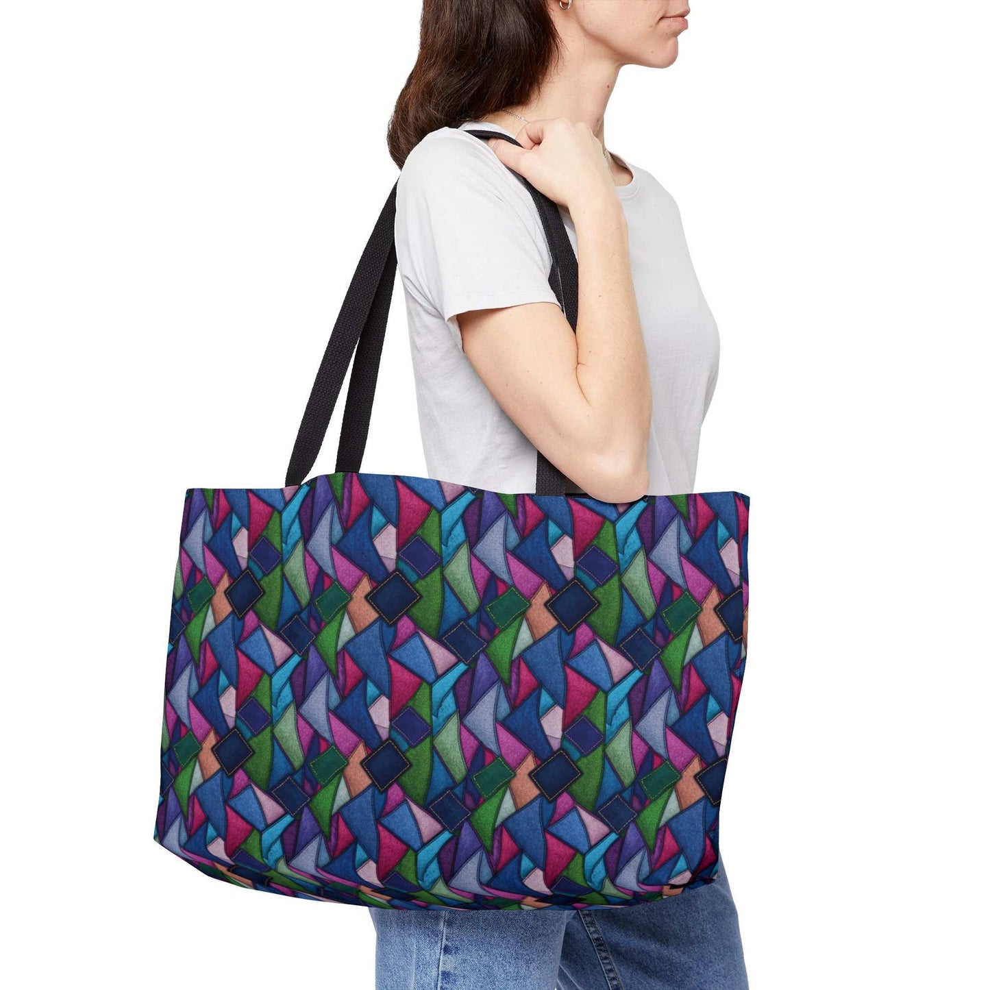 Denim Color Imitation Print Unisex  Yoga Bag  Spun Polyester 24x13 Canvas Gym Bag 33