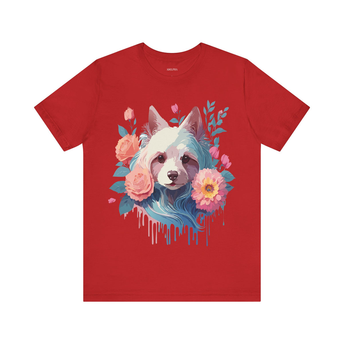 Dog Graphic Unisex Cotton Bella+Canvas Tee with Art Animal Design d06