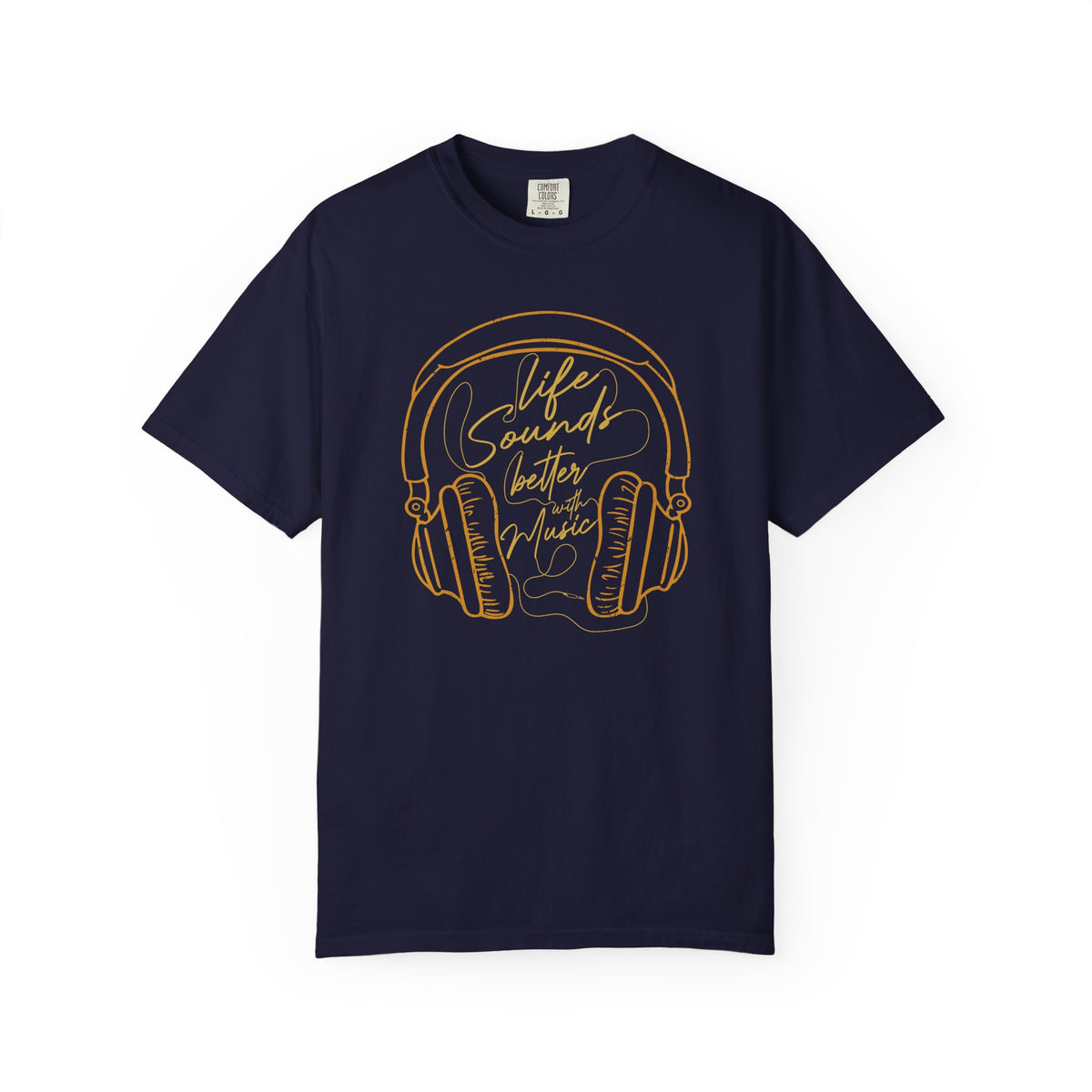 Life Sounds Better with Music T-shirt Headphones Graphic Unisex Cotton Tee Comfort Colors
