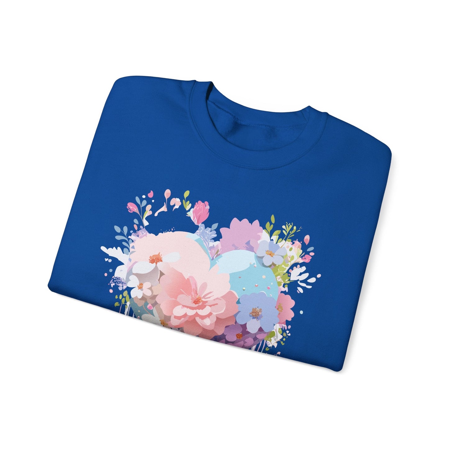 Floral Heart Sweatshirt Unisex Heavy Blend Crewneck Valentines Day Floral Love Cozy