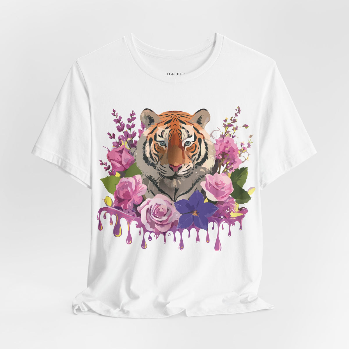 Tiger Graphic Unisex Cotton Bella+Canvas Tee with Art Animal Design e69