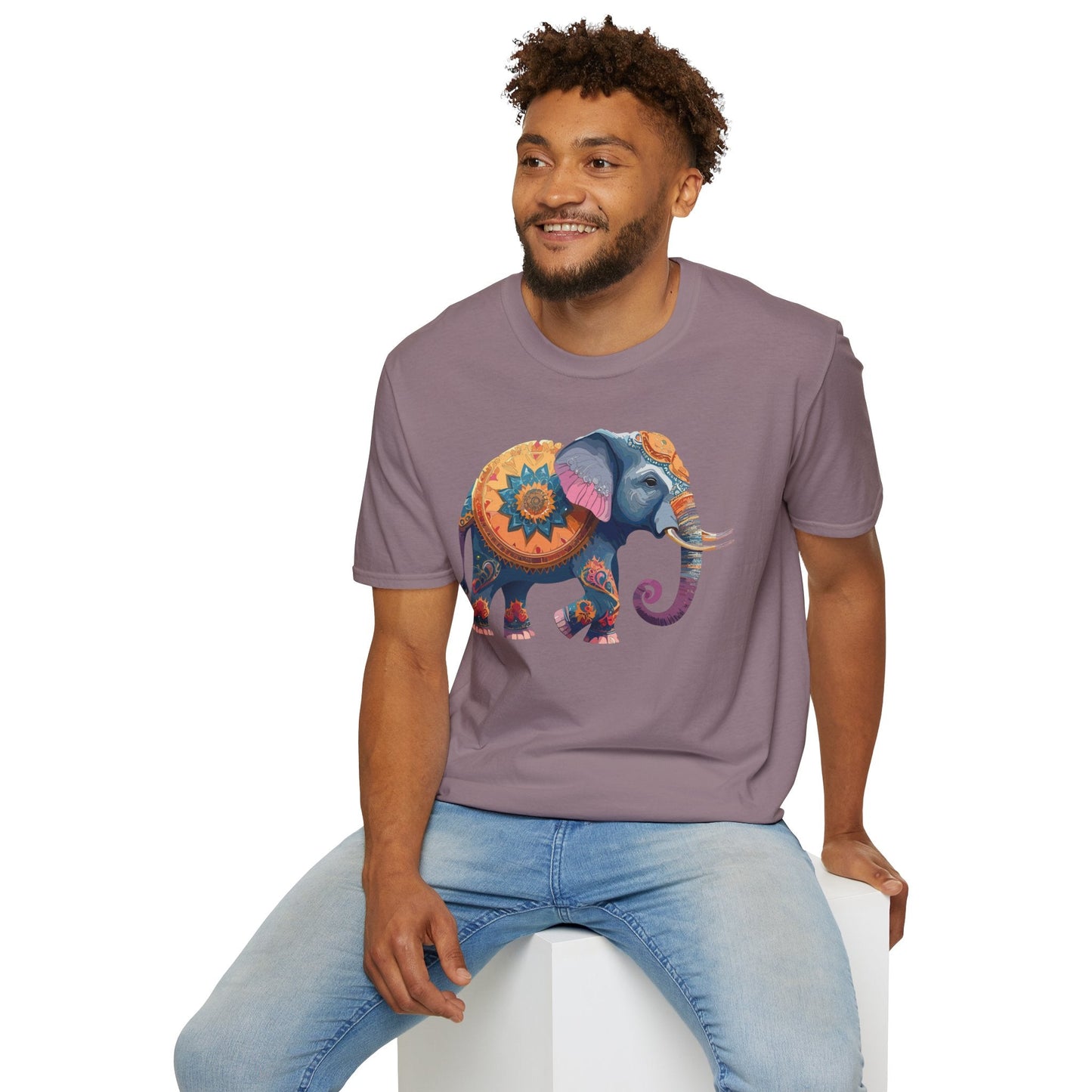 Elephant T Shirt Unisex Gildan Softstyle Tee 100 Percent Ring Spun Cotton Animal Shirt