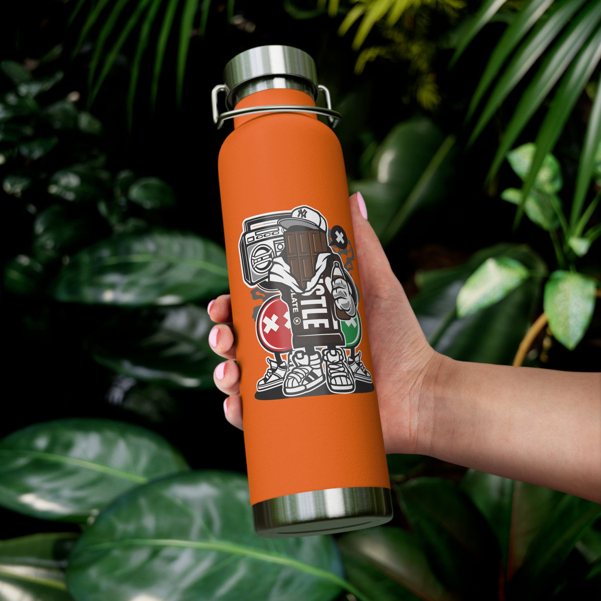 22oz Copper Insulated Water Bottle with Cartoon Design - CV14