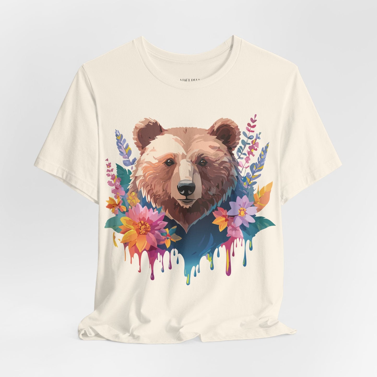 Bear Graphic Unisex 100 Cotton Short Sleeve Art Design Vintage T-Shirt 5