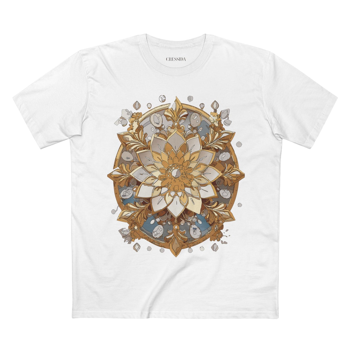 Floral Graphic T-Shirt Unisex 100 Cotton Art Design with Antique Flowers Tee 21