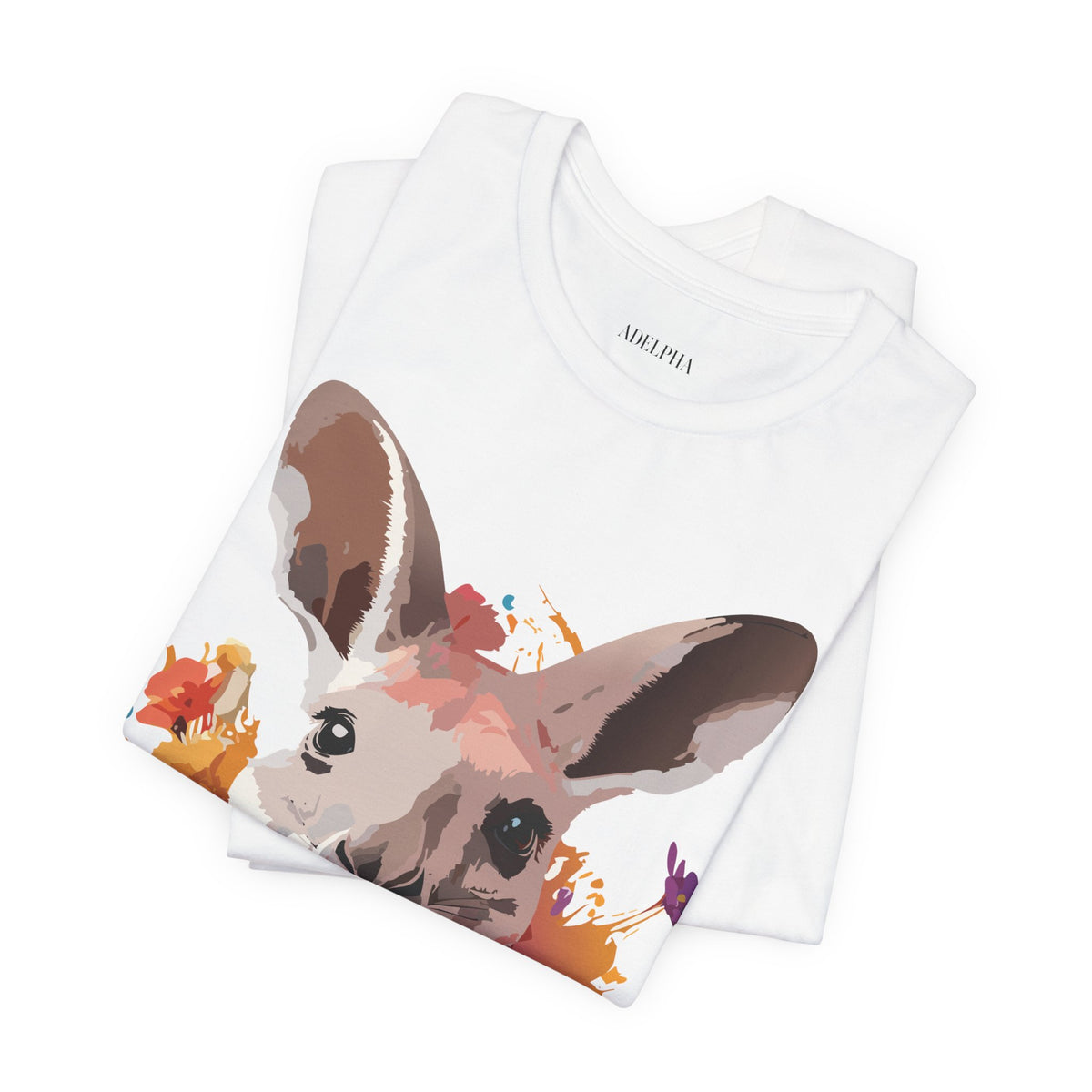 Kangaroo Graphic Unisex Cotton Bella+Canvas Tee with Art Animal Design e41
