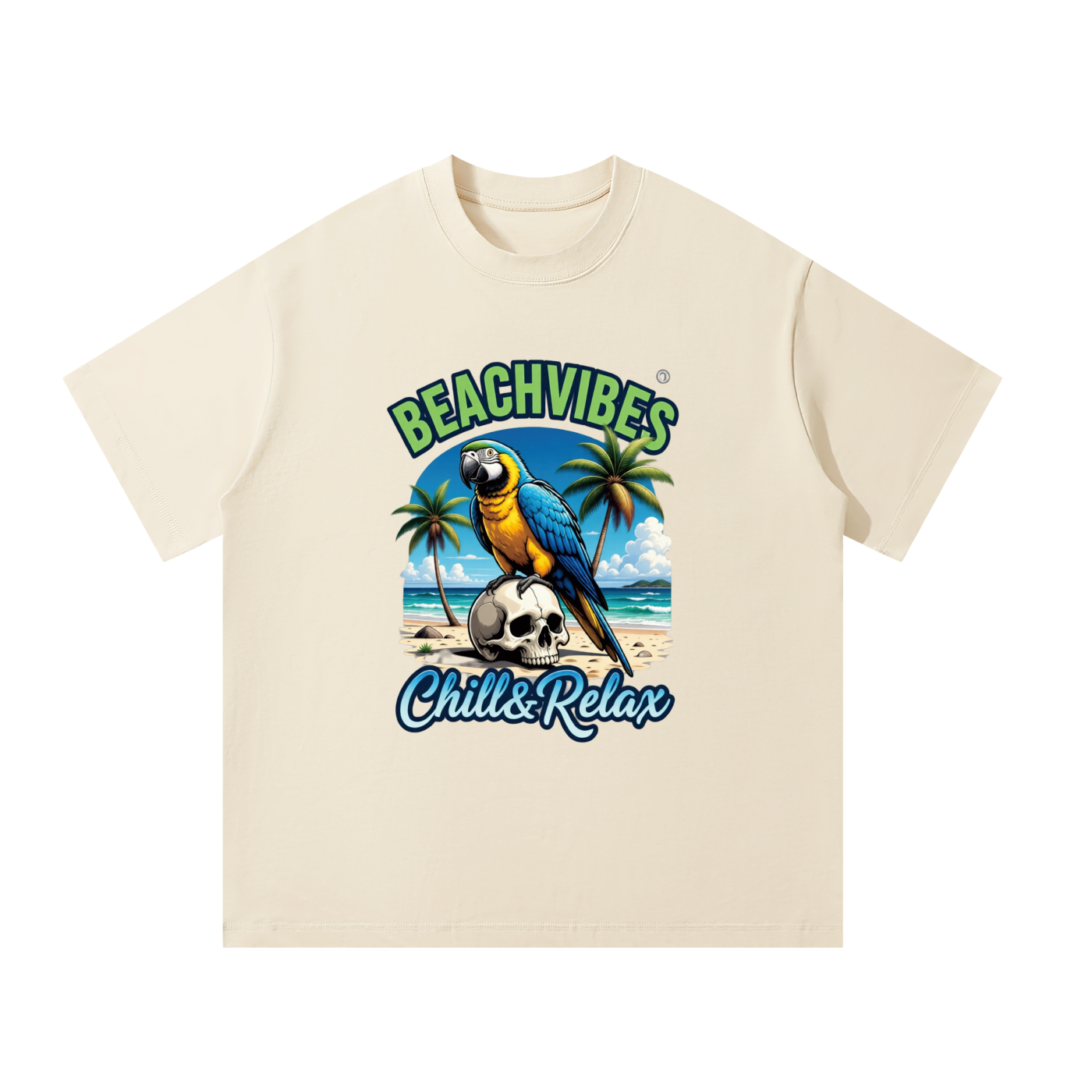 Parrot Beach Unisex Oversized 100 Cotton T-Shirt