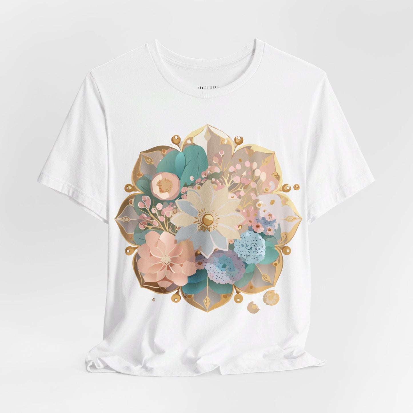 Mandala Shirt Graphic Tee Unisex Jersey Short Sleeve Adelpha Art Design Vintage Inspired Artwork