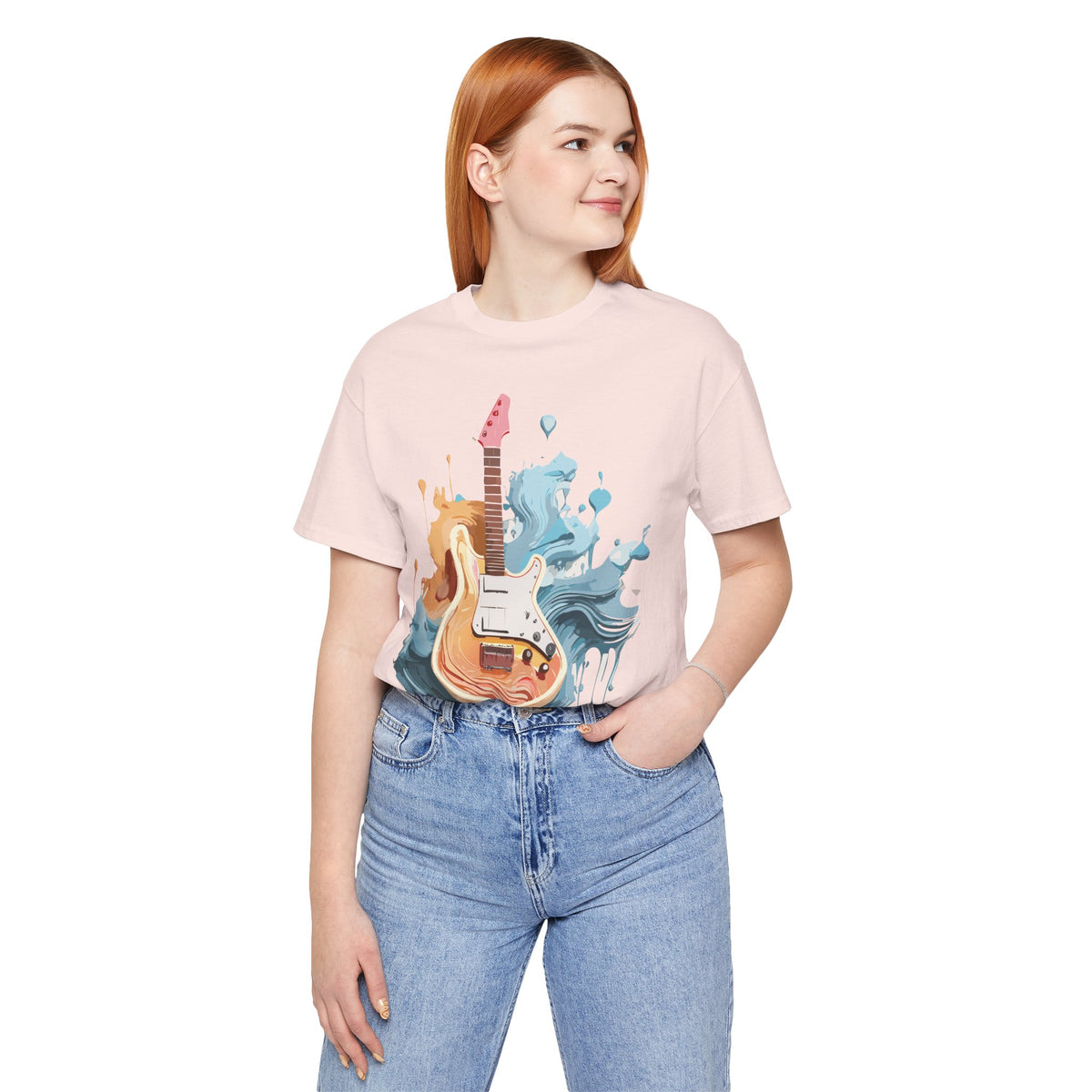 Music Graphic Unisex Cotton Bella+Canvas Tee with Art Design n187