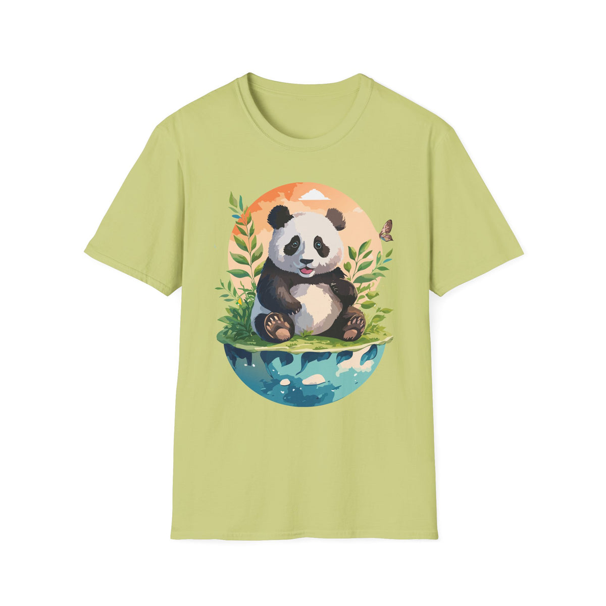 Cute Panda Illustration T-Shirt | Panda Bear Nature Scene