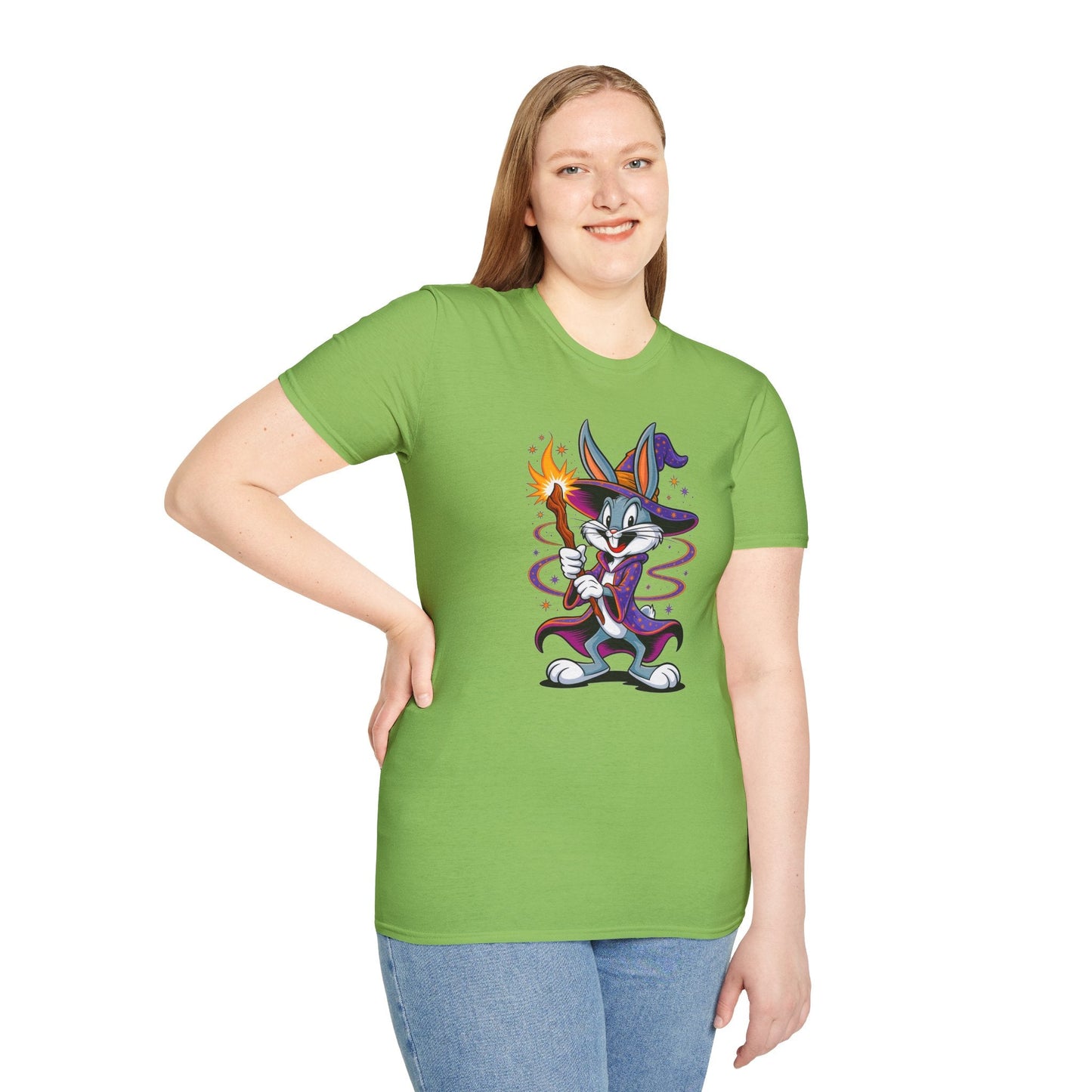Cartoon Bunny Graphic Unisex Cotton Animal Animation Artwork Design Tee 3