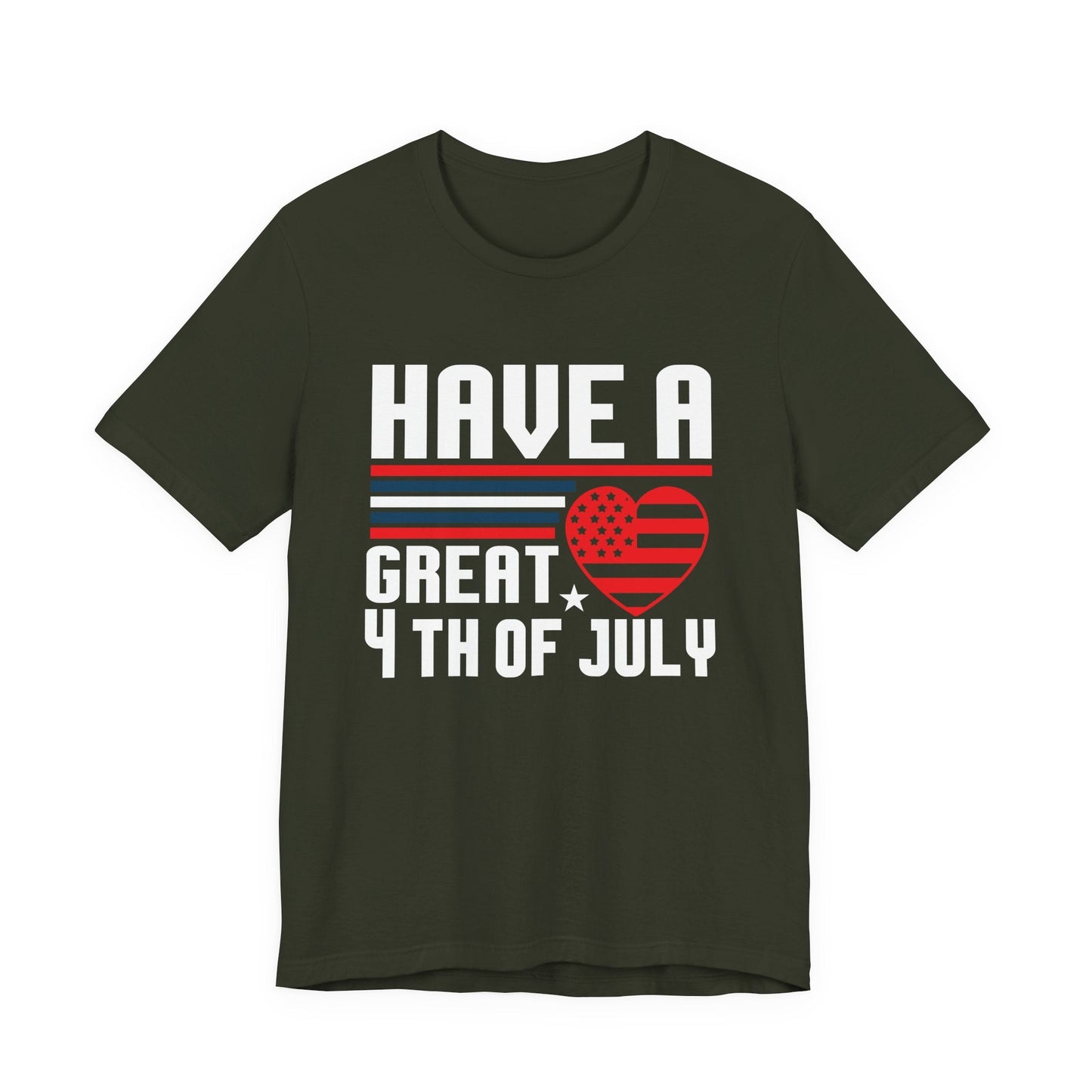 4th of July American Flag Graphic Unisex Cotton T-Shirt 020