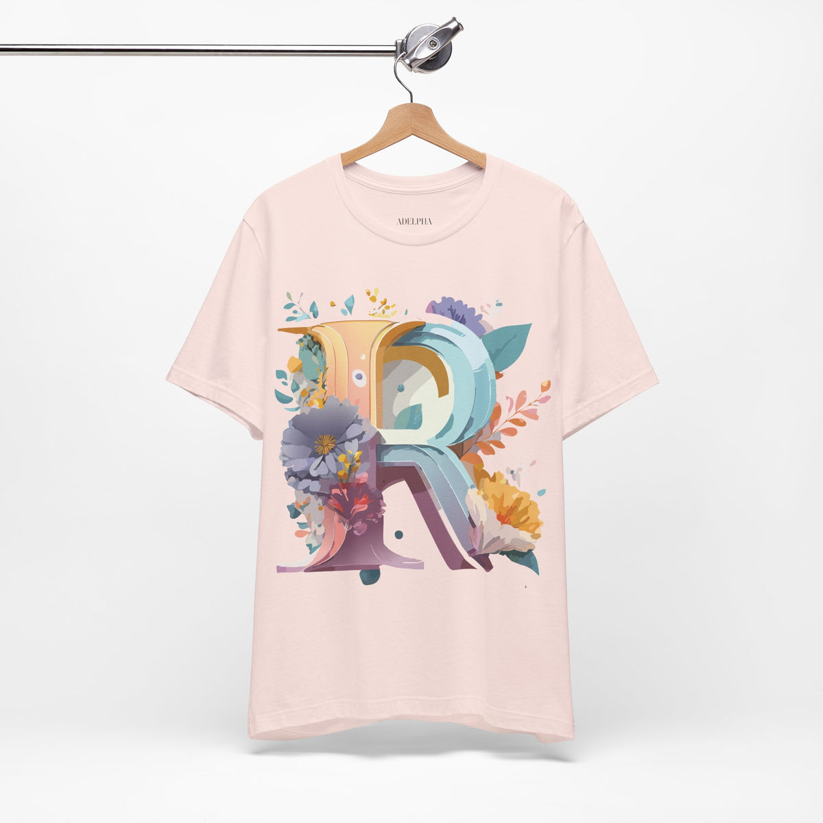 Letter R Graphic Unisex Cotton Bella+Canvas Tee with Art Letter Design