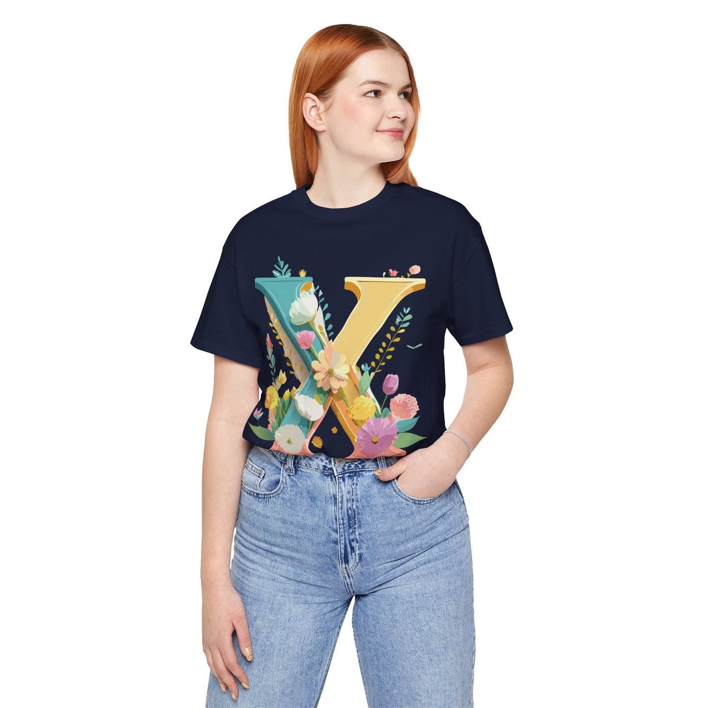 Letter X Shirt Unisex Graphic Tee Adelpha Vintage Inspired Artwork Short Sleeve Edition