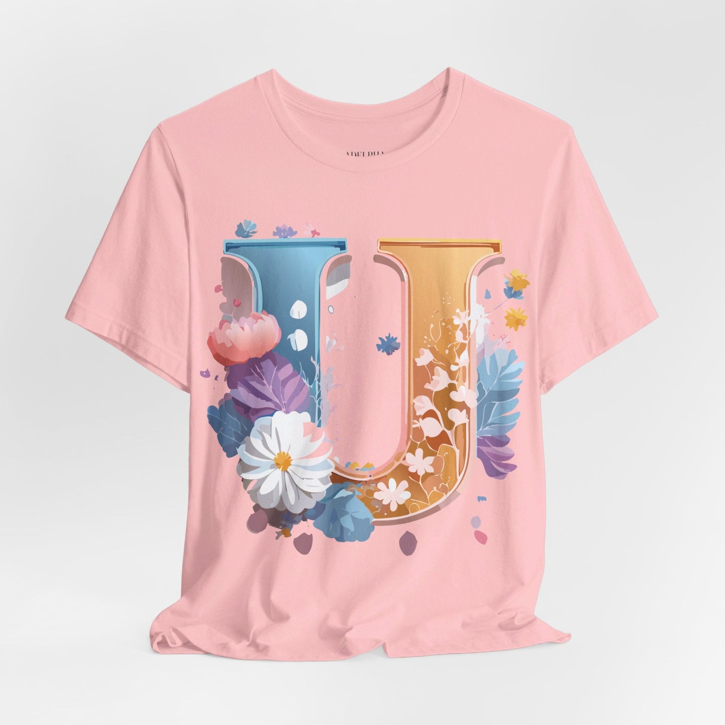 Letter U Shirt Graphic Tee Unisex Vintage Inspired Adelpha Artwork Premium Short Sleeve