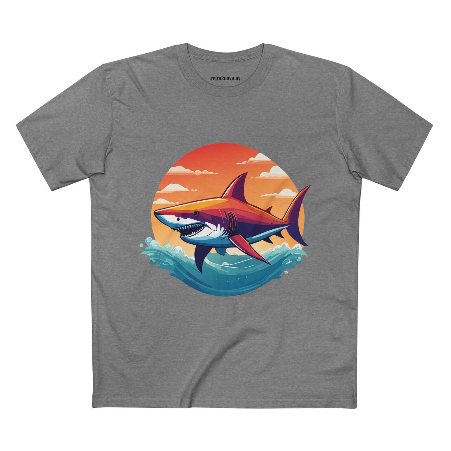 Shark Shirt Unisex Premium Cotton Tee With Original Art Design From Retro2Nova Animal Collection For Everyday Wear
