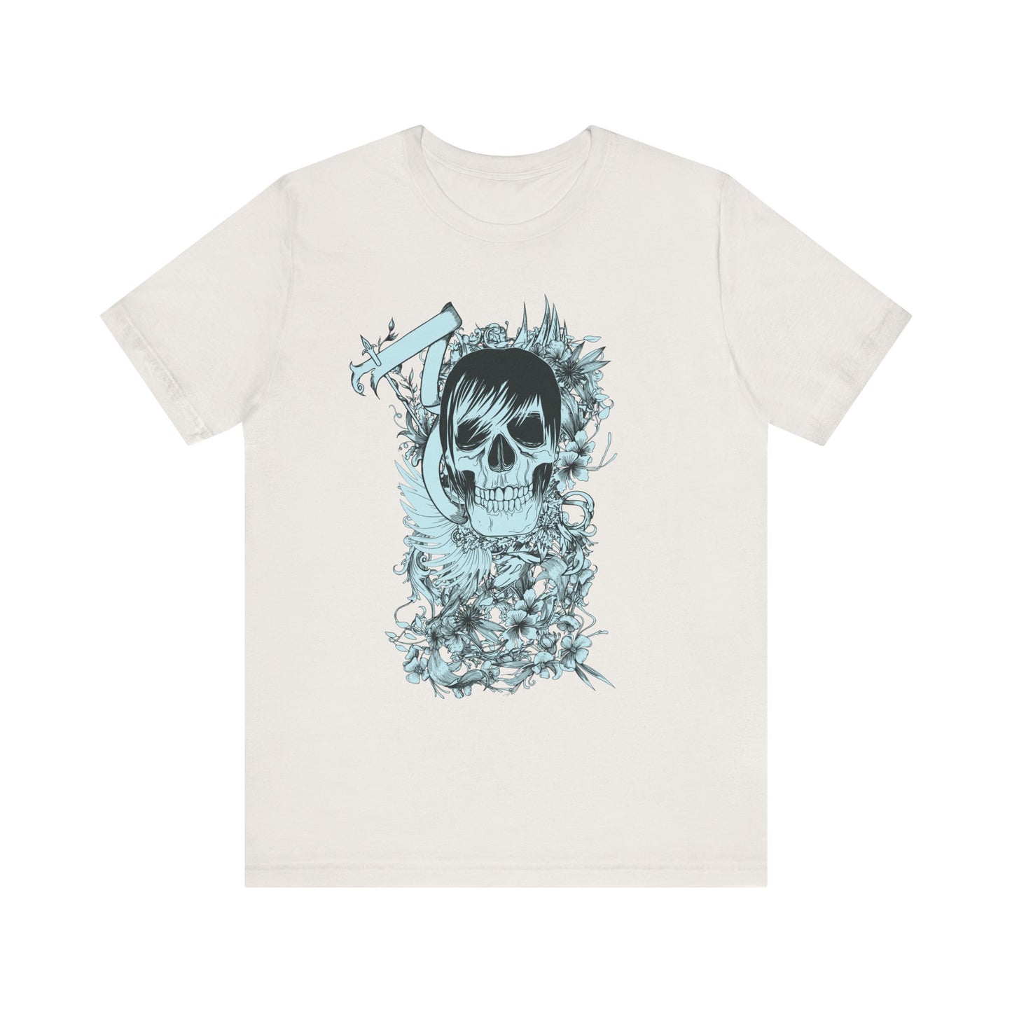 Sky Skull Graphic Design Tee, Skull Shirt, Vintage Tees, Art Design T-Shirt, Vintage Graphic Tee, Art Shirts with Skulls