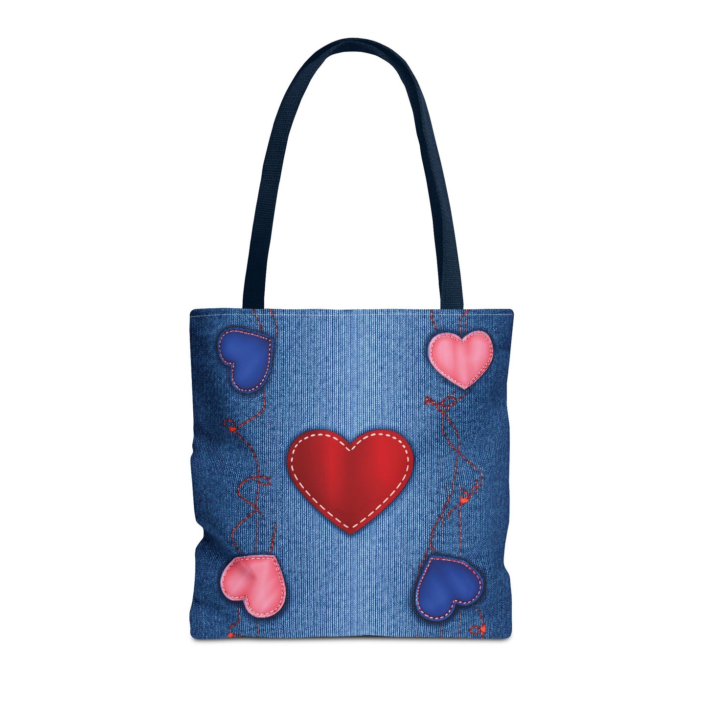 Love Day Graphic Design Denim Fabric Imitation Print Unisex Canvas Bag POLY 3 Sizes Tote Bag 201-23