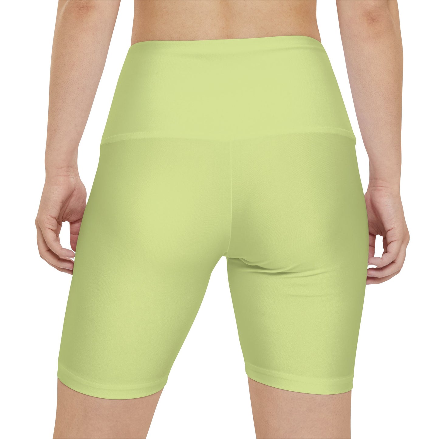 Green Tea Women's Lime Green Workout Shorts — High-Waist Active Biker Shorts for Gym & Yoga