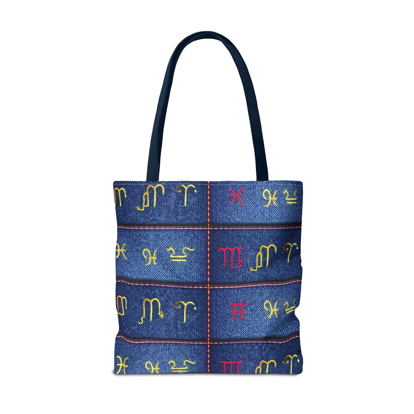 Denim Fabric Imitation Print Unisex Canvas Bag Poly Spun 3 Sizes Tote Bag 184-6