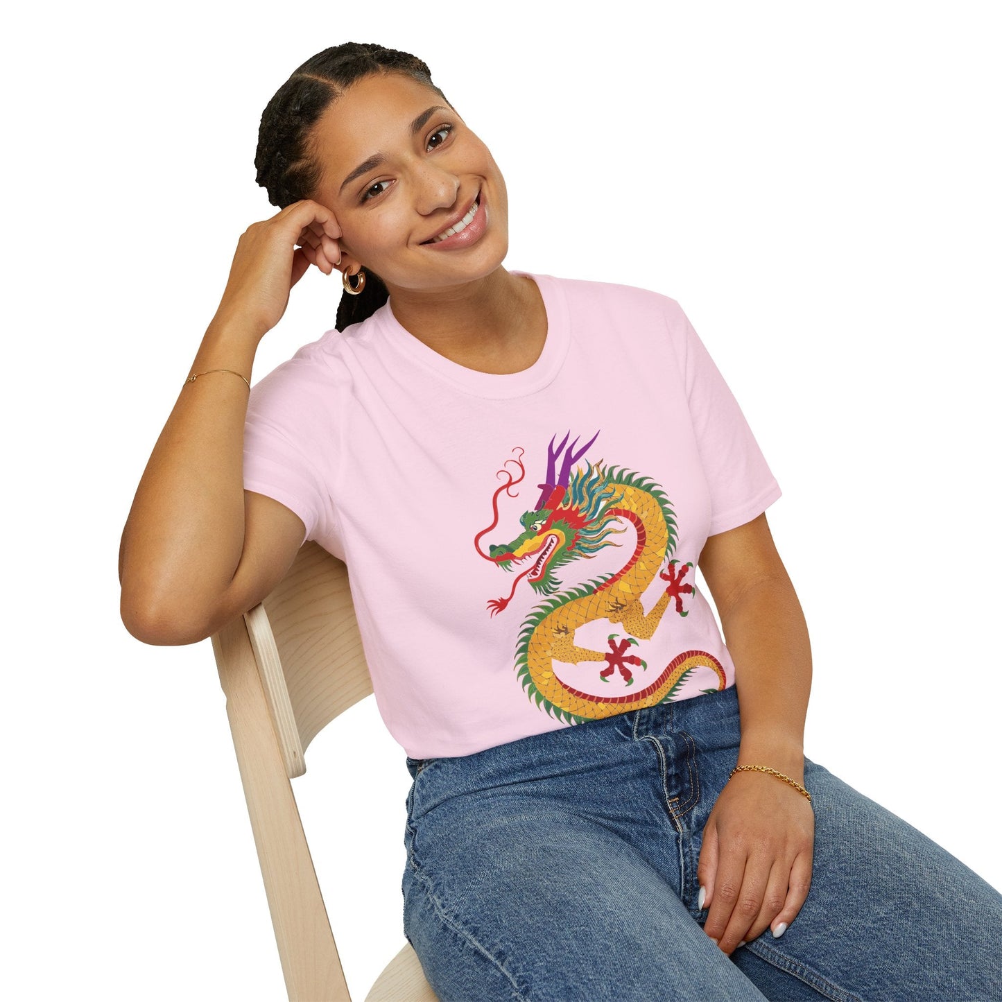 Dragon Graphic Unisex Cotton Softstyle Art Design Tee With Animals 24