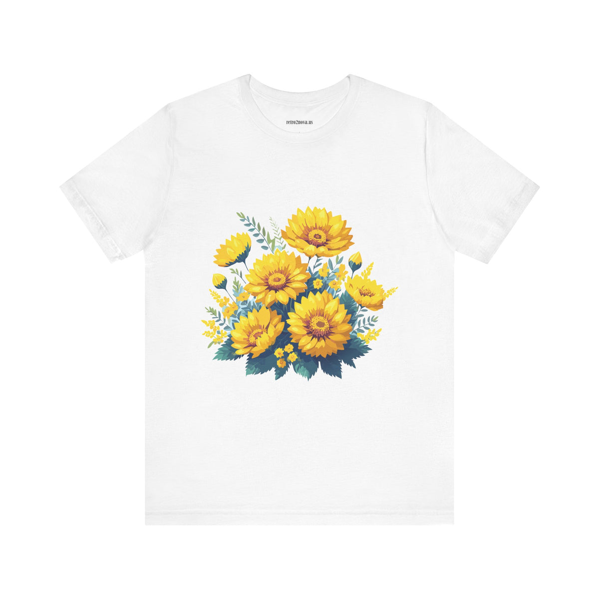 Floral Graphic Unisex Cotton Bella+Canvas Tee with Flowers Design ab16