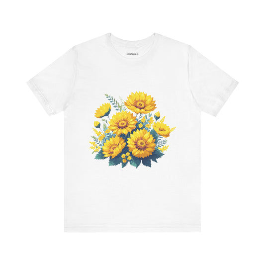 Floral Graphic Unisex Cotton Bella+Canvas Tee with Flowers Design ab16