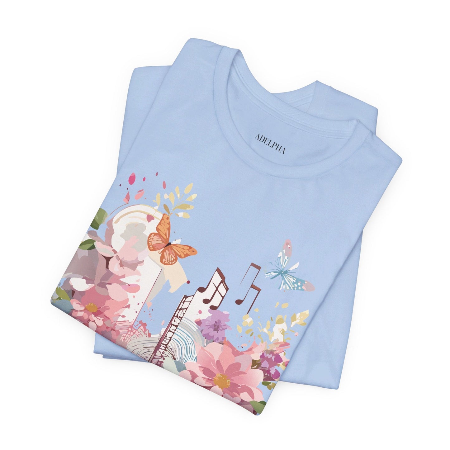 Music Graphic Unisex 100 Cotton Vintage Art with Musical Elements Tee 122