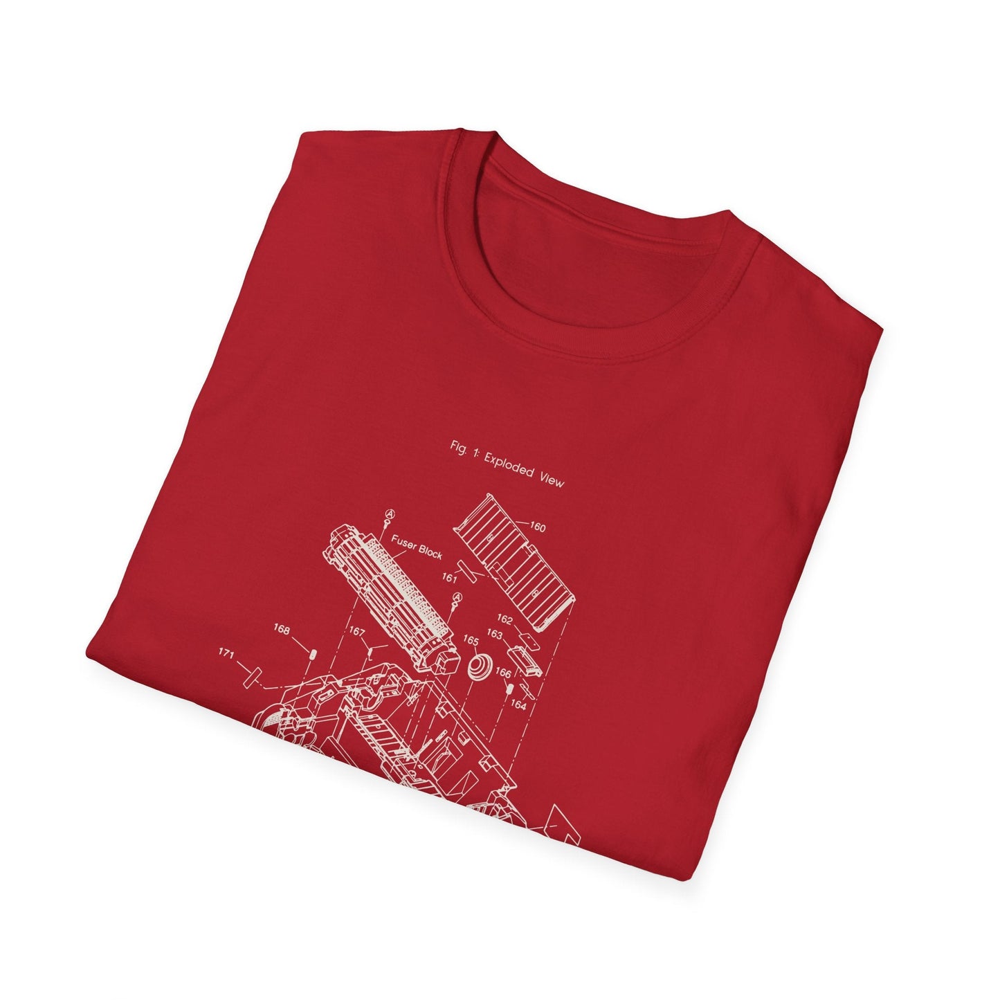 Unisex Cotton T-Shirt Vintage Home Printer Blueprint Tee Home Printer Works 4 Microdots Slogan