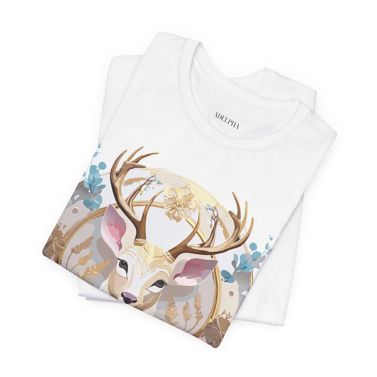 Medallion Graphic Unisex Cotton Bella+Canvas Tee with Floral Art Design m59