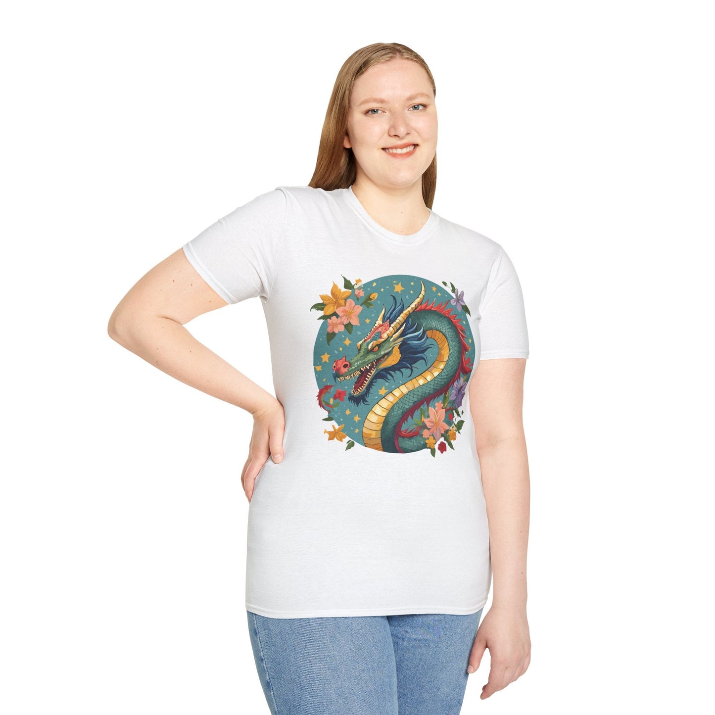 Dragon Graphic Unisex 100 Cotton Tee with Animal Artwork Design 11