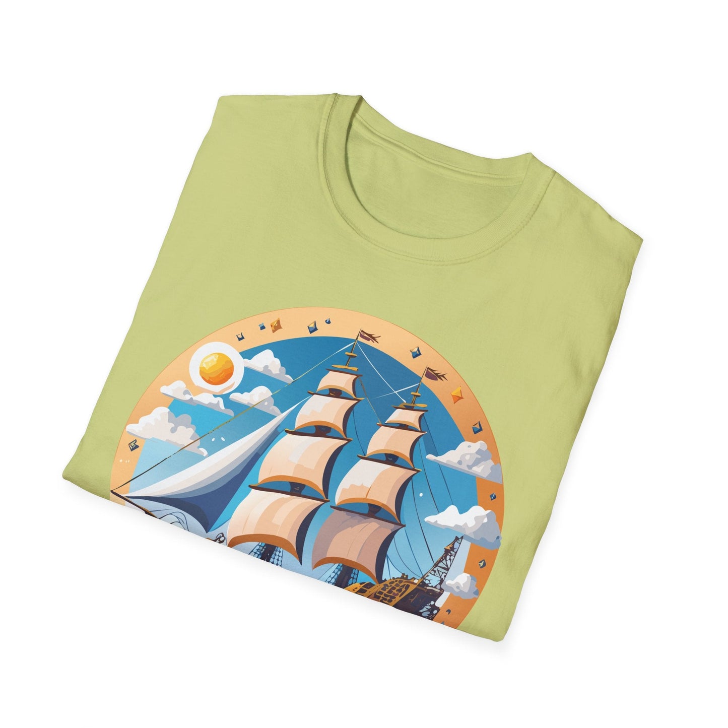 Unisex Nautical Frigate Ship T Shirt Vessel Tee Gildan Softstyle 64000 100 Percent Ring Spun Cotton