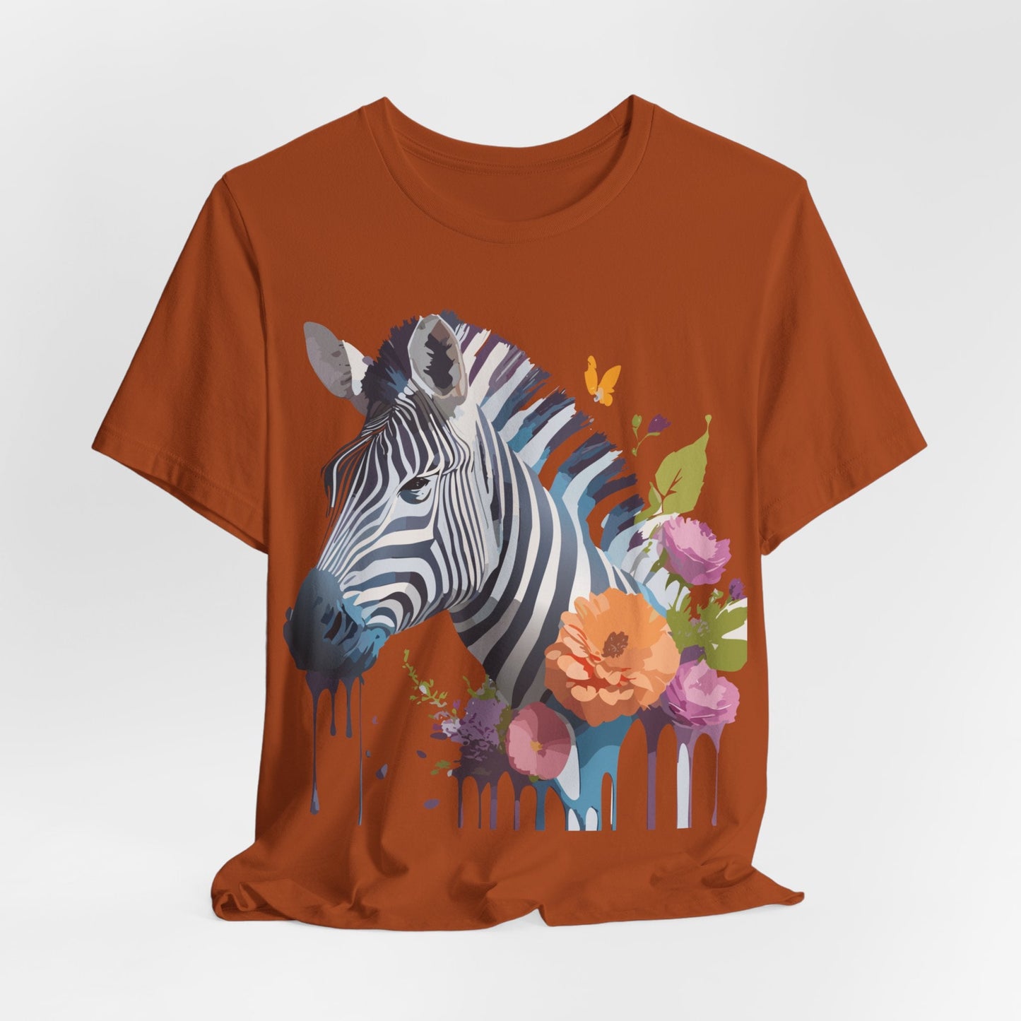 Unisex Zebra Graphic Tee Featuring Adelpha Artwork Vintage Inspired Short Sleeve Shirt