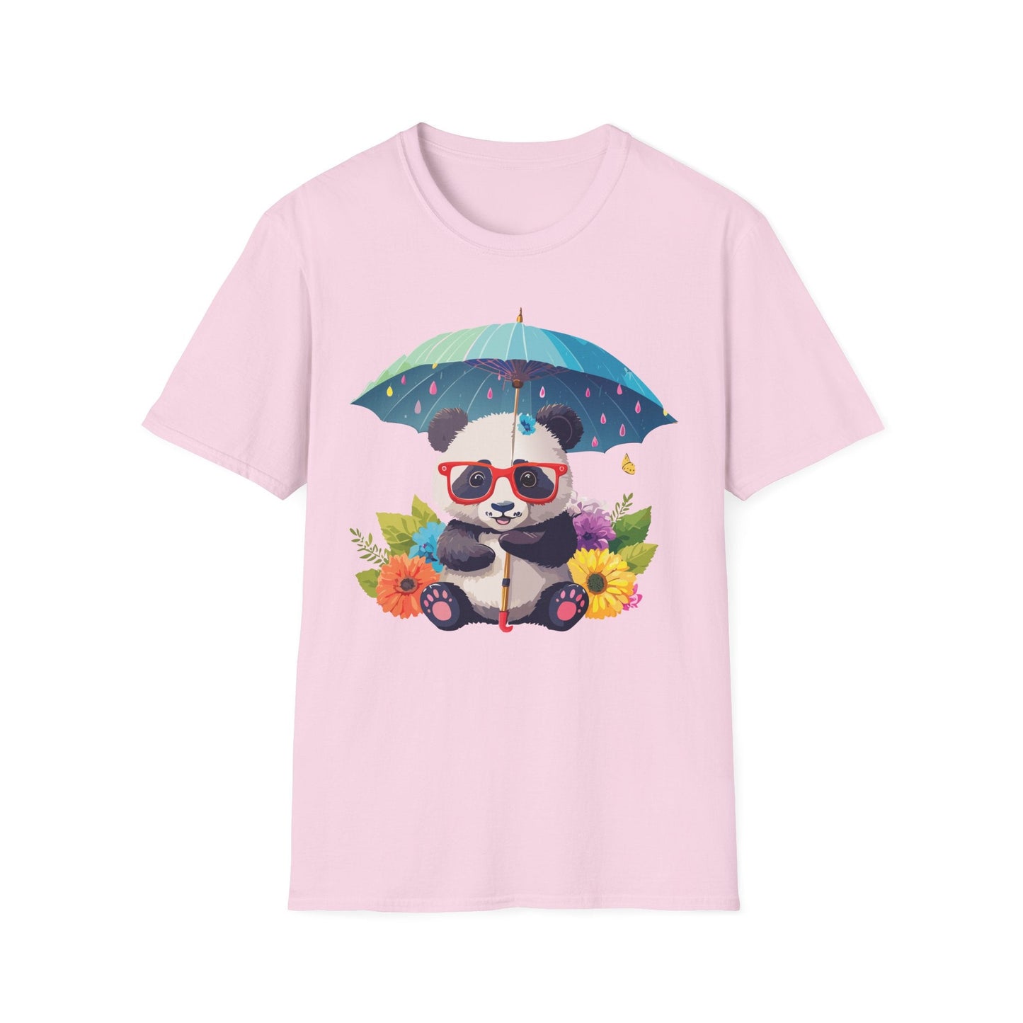Panda Shirt Unisex Tee 100 Percent Ring Spun Cotton Softstyle Gildan 64000 Animal Print