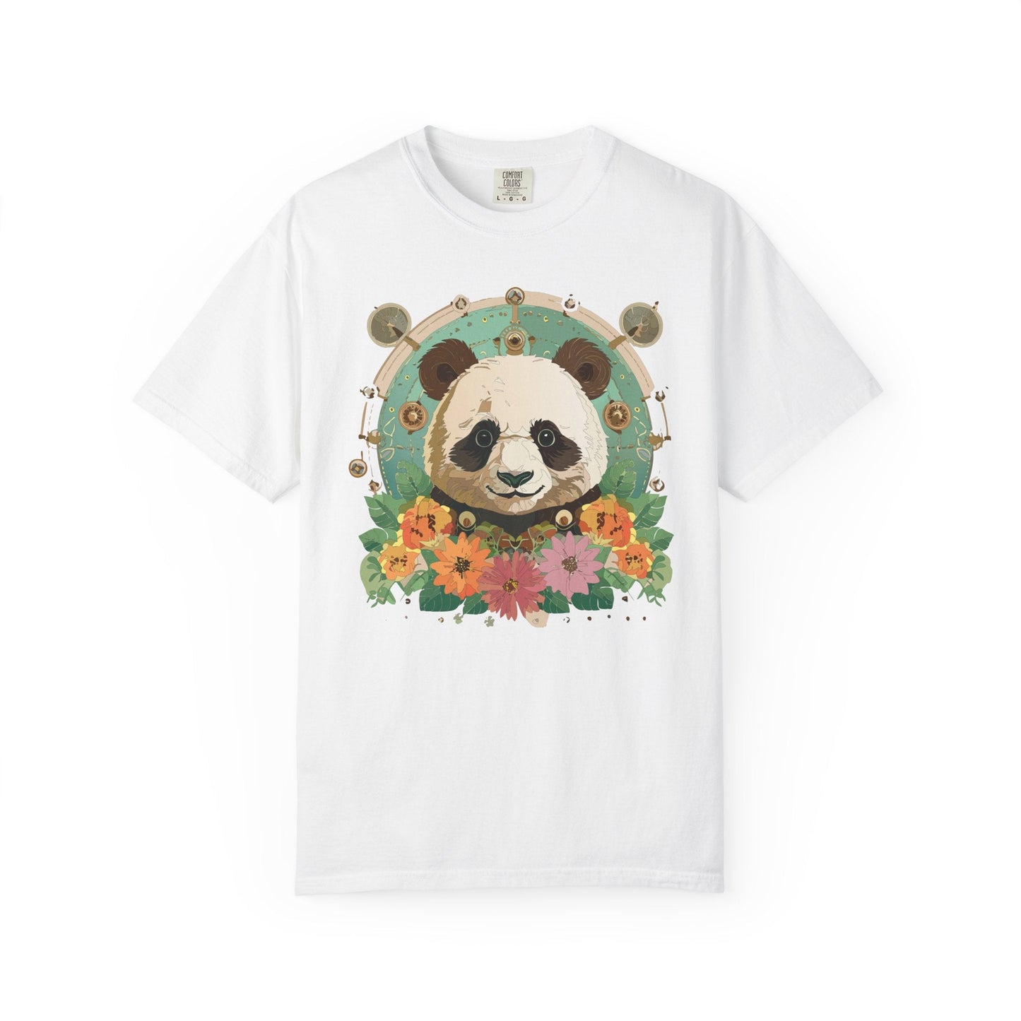 Panda Portrait Graphic T-Shirt Unisex Cotton Floral Animal Art Tee p3