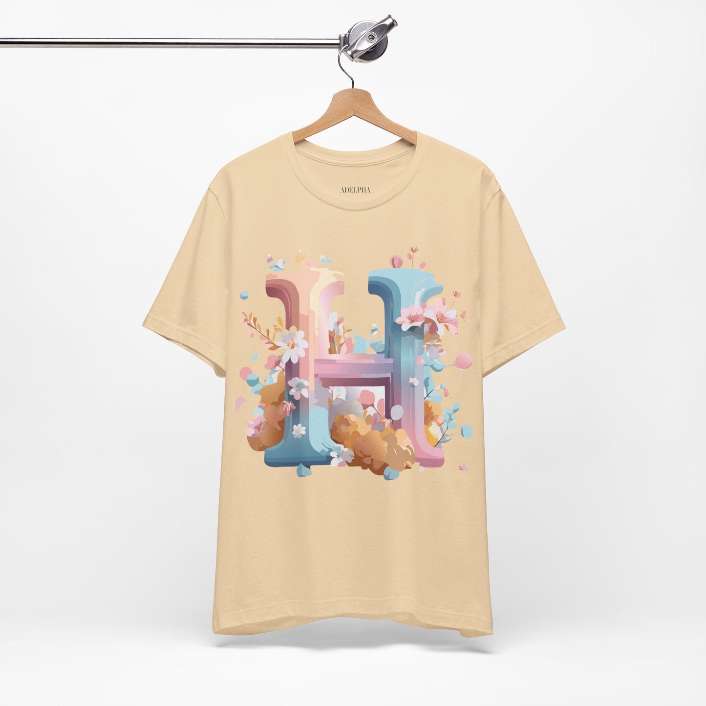 Letter H Graphic T Shirt Unisex Jersey Short Sleeve Tee By Adelpha Vintage Artwork