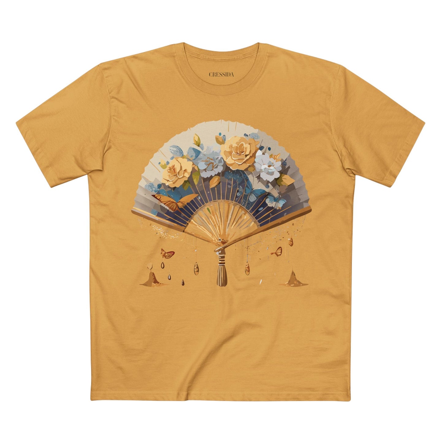 Antique Fan Graphic Design T-Shirt Unisex 100 Cotton Floral Carnival Artwork Tee 2